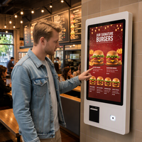 Kiosco de Autoservicio, Terminal de Pago con Pantalla Táctil Completa, Montado en la Pared, para Interiores de Restaurantes