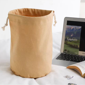 Personalized <b>Recyclable</b> Custom logo Canvas Cotton Candle Jewelry Pouch Round Bottom Drawstring <b>Bag</b> - Product Image 5