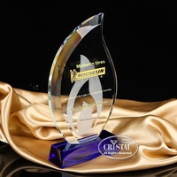Nouveau trophée en cristal écologique gravé et sculpté en forme de flamme irrégulière, récompense pour réunion annuelle, célébration exceptionnelle