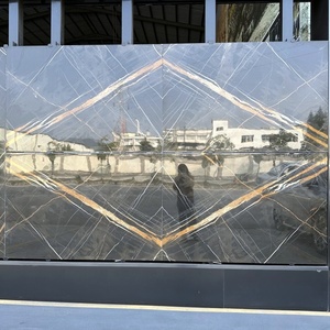 Lussuoso tavolo da pranzo con controsoffitto da cucina in marmo nero Lauren per interni moderni per progetti commerciali di progettazione grafica - Product Image 3