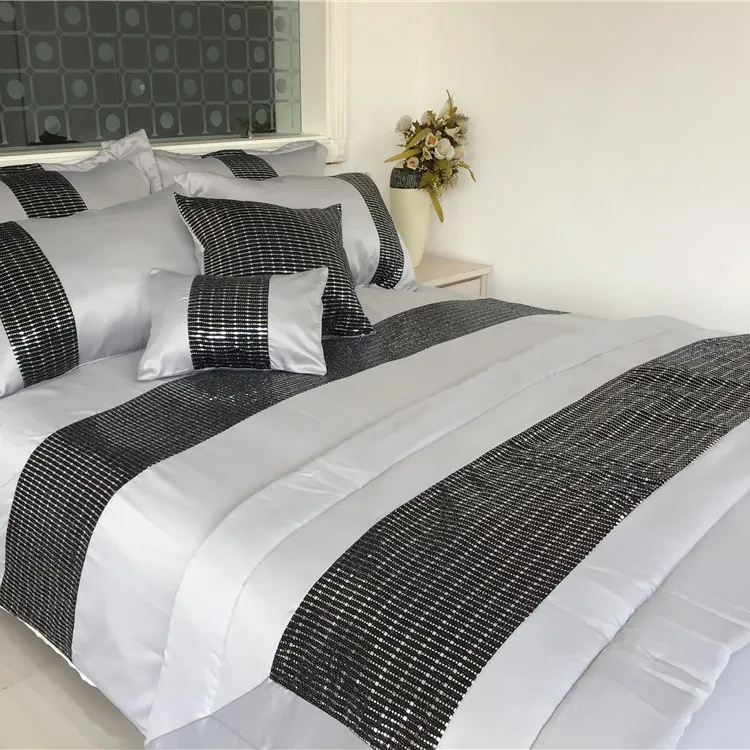 sequin bedspreads polyester throw home comforter black bedding sets sequin runner