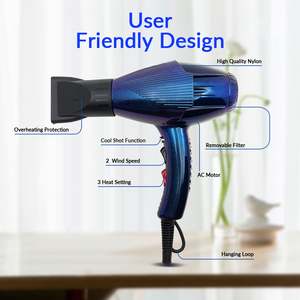 De Luxe professionnel Ionique Ac Moteur Sèche-Cheveux Et Héritier Styler Salon Pro 2000W2400W Sèche-Cheveux 3M Étiquette Privée - Product Image 2