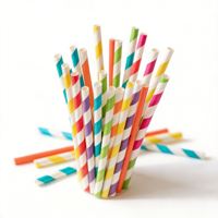 Pailles en papier jetables flexibles uniques en forme de U de 4,6*156 mm, écologiques, pour jus