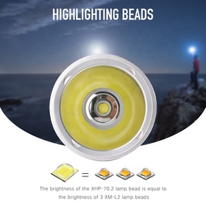 Đèn Pin Cầm Tay Lặn Biển Chống Nước Siêu Sáng Ánh Sáng Vàng Trắng Mạnh Mẽ Đèn Pin Lặn Led XHP70 - Product Image 2