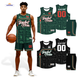 Camisetas de baloncesto navideñas personalizadas para regalos de equipo Pedido a granel para temporada navideña Entrega urgente directa de fábrica disponible - Product Image 1