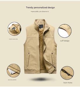 <span class=keywords><strong>Gilet</strong></span> d'hiver décontracté noir <span class=keywords><strong>de</strong></span> qualité supérieure personnalisé pour hommes, respirant, fermeture éclair, imperméable, multipoches, pour la pêche et la randonnée - Product Image 2