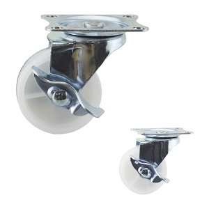 Kleine weiße 1/1,5/2/2,5/3/4 Zoll zum Tragen von Geräten PP Kunststoff drehbare feste Schiebetür-Lenkräder - Product Image 2