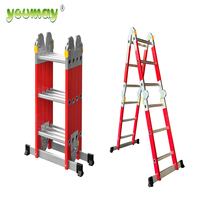 Escalera de Fibra de Vidrio, Escalera de Plataforma de Fibra de Vidrio, Escalera Plegable de Extensión de Fibra de Vidrio Escalera Multifuncional PM0312A