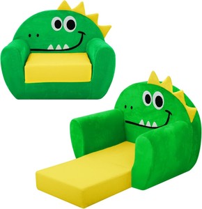 Canapé-lit <span class=keywords><strong>pliable</strong></span> pour enfants en forme de dinosaure, fauteuil en éponge douce 2-en-1, convertible en chaise longue pour la chambre d'enfant, filles et garçons - Product Image 1