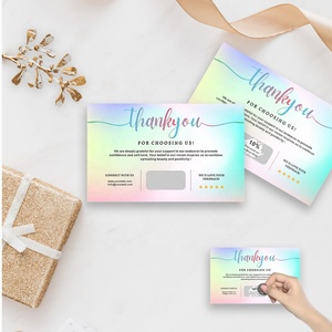 Free Design Thank You <b>Scratch</b> Card Custom Win Discount Offers Digital Printing <b>Scratch</b> Paper Card for Europe - Product Image 3