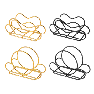 Porta Servilletas Metálico Moderno Hecho a Mano, Porta Servilletas Dorado de Lujo para el Hogar, Cocina, Bodas, Restaurantes, Suministros para Mesa de Comedor - Product Image 1