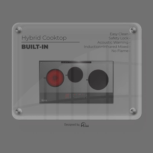 Placa de cocción inteligente Tuya Smart Kitchen con 3 quemadores, híbrida, de inducción e infrarrojos, empotrable. - Product Image 4