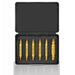 Juego de extractores de tornillos recubiertos de titanio, removedor de pernos rotos HSS, kit de herramientas para extraer tornillos dañados de doble extremo, 4/5/6 Uds. - Product Image 1