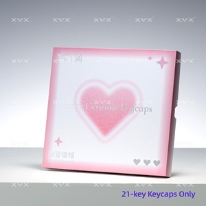 Teclas de Cerámica XVX Ice Crack Heart Accent, Perfil Cherry, Acabado Glaseado, Compatibles con Teclados Mecánicos de Interruptor Magnético - Product Image 6