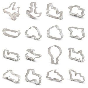 <span class=keywords><strong>Emporte</strong></span>-pièces en acier inoxydable sur le thème du trafic, y compris ceux qui ont la forme d'avions, de navires, de trains, de camions et d'hélicoptères - Product Image 1