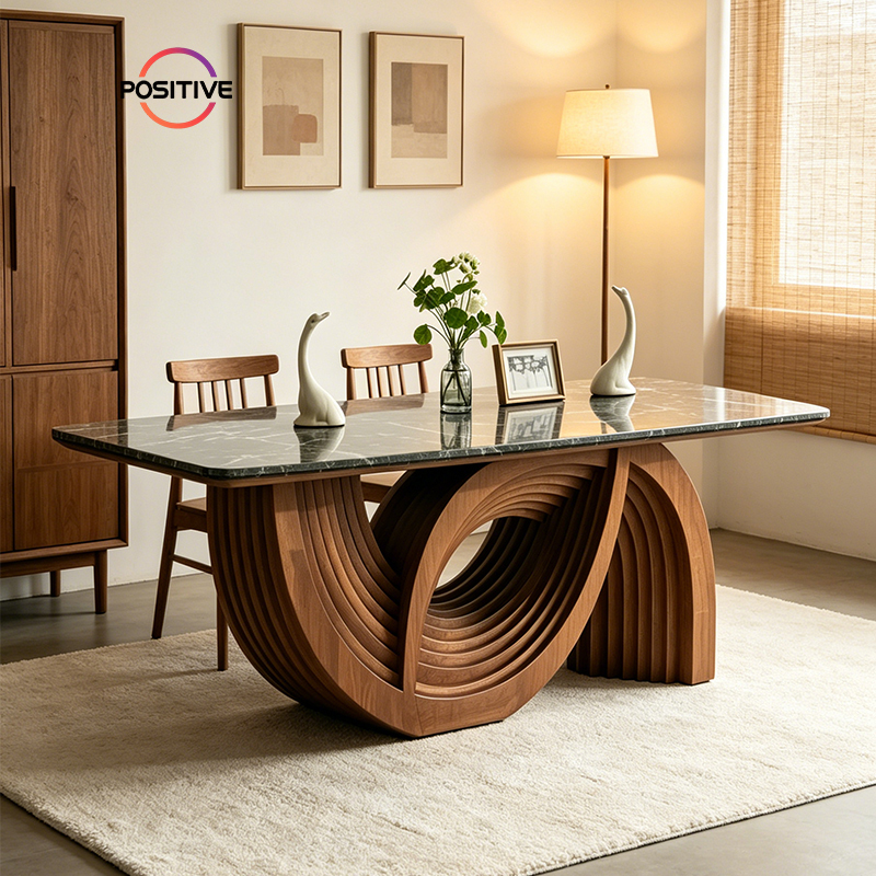 Designer irregular marble dining table