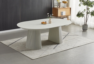 Bộ bàn ăn gỗ đa năng hiện đại, kiểu gấp gọn, bàn tròn có thể kéo dài, dành cho 4, 6, 8 người, kiểu tấm ghép. - Product Image 4