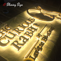 Enseignes lumineuses en métal personnalisées pour entreprises, lettres rétroéclairées, logo LED pour magasin, café, enseigne extérieure colorée, design de panneau publicitaire