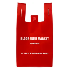 Wholesale Portable Waterproof Polyester Grocery Bag Reusable Foldable Shopping Tote Bag With Custom Printed Logo Red