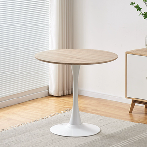 Top Quantity Contemporary <strong>Tulip</strong> <strong>Table</strong> for 2-4 People Circle Dining <strong>Table</strong> with Pedestal Base Metal - Product Image 1