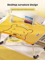 Bureau d'ordinateur portable pliable ergonomique pour lit et canapé - Table d'étude portable pour étudiants avec porte-gobelet, emplacement pour tablette et tiroir