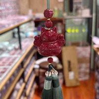 Liontin/kalung Cinnabar Berkualitas Tinggi dengan Ukiran Alami dan Kandungan Cinnabar Tinggi yang Laris Manis, Cocok untuk Hadiah