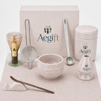Ensemble de thé matcha artisanal Anji Newell, bol en céramique multicolores, fouet et accessoires avec boîte cadeau pour la cérémonie japonaise, la maison ou le café