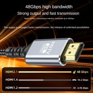 Câble <span class=keywords><strong>ZOZ</strong></span> HDTV 8K 60Hz 2.1 48 Gbps haute vitesse en alliage d'aluminium tressé, compatible HDTV 4K 120Hz 240Hz HDR EARC, PS5, Xbox, TV - Product Image 3