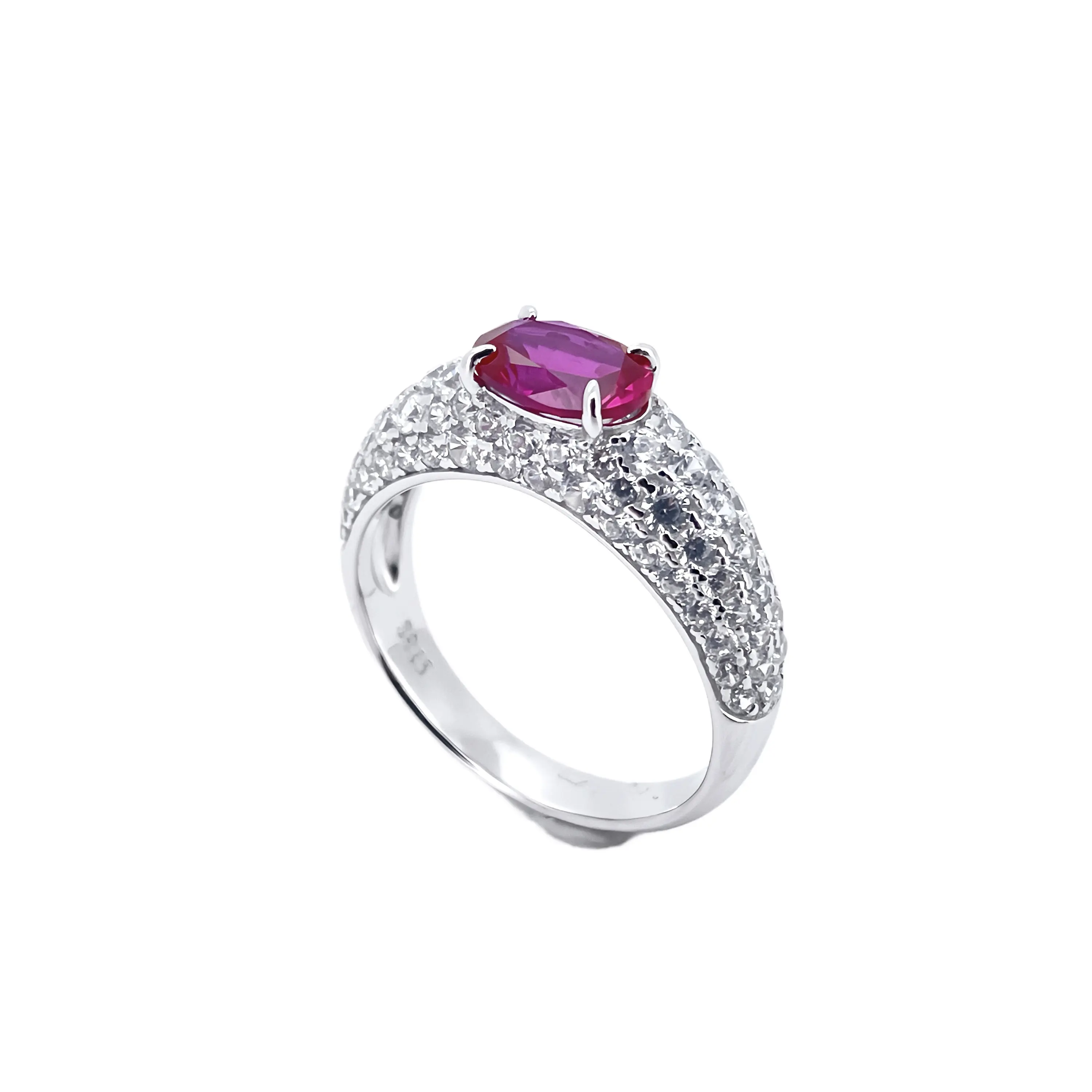Dropshipping, joyería fina de alta calidad, anillo de piedras preciosas de Rubí, Diamante de moissanita, anillos casuales de Plata de Ley 925 para damas