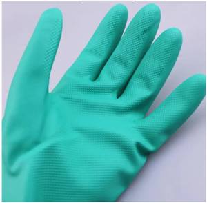Gants résistants à l'huile, aux acides et aux alcalis au prix d'usine, protection, gants de protection en nitrile vert, gants industriels - Product Image 3