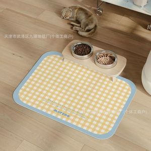 Matzoo Pet Feeding <b>Mat</b> Checkered Rectangle Stain Resistant For <b>Cats</b> Dogs - Product Image 2