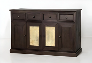 Premium Jodhpuri Woods Kalasa <b>Sideboard</b> With Walnut Finish Elegant Design Spacious <b>Storage</b> Perfect For Living Room Dining Area - Product Image 2