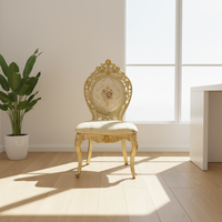 Ensemble de salle à manger convertible classique et contemporain, table et chaises en bois haut de gamme, blanc champagne, mobilier moderne et simple