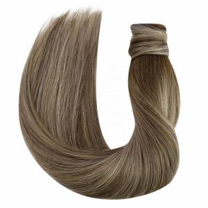 Extensiones de Cabello Humano Remy Brasileño Virgen Sin Procesar 100g Cola de Caballo Completa con Clip Doble Trama a Máquina Sin Enredos - Product Image 3