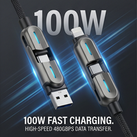 Cable USB a Lightning 4 en 1 con Múltiples Interfaces, Cable Tipo C para Apple, Fabricante OEM