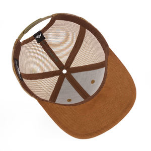 Casquette de camionneur western personnalisée en toile avec visière en daim, 6 panneaux, patch tissé, visière gaufrée, maille respirante, fermeture <span class=keywords><strong>snapback</strong></span>, vente en gros OEM - Product Image 6