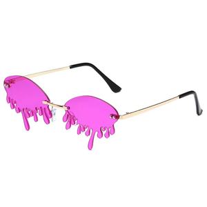 Lunettes de soleil de créateur pour femmes 11 couleurs New Devil's Tears Rimless Drips Party Lunettes de soleil avec montures PC rouges et grises - Product Image 2