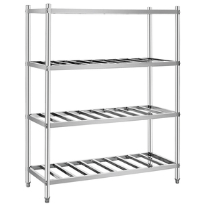 5-Layer Stainless Steel 201/304 Eco-Friendly White Silver Floor Type Restaurant Shelving Equipment BN-R04 <strong>Kitchen</strong> <strong>Storage</strong> <strong>Unit</strong> - Product Image 5
