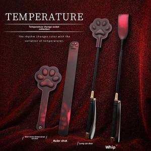 Airis SP Tool - Regla de castigo SM de cuero PU negro impermeable con cambio de temperatura, diseño de garra de gato tridimensional, látigo sexy - Product Image 2