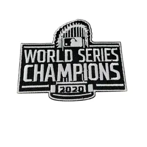 campeón parches de logotipo Suppliers-OEM-los mejores parches bordados de LA serie Dodgers World, parche bordado de hierro, personalizado, venta al por mayor
