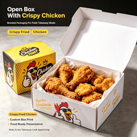 Emballage personnalisé en carton recyclable de qualité alimentaire pour poulet frit, fermeture magnétique pour emporter, hot-dog coréen, burger français, restauration rapide