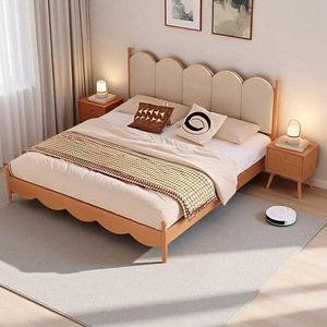 <span class=keywords><strong>Letto</strong></span> a soppalco in legno massello di faggio nordico 1.5m e 1.8m, moderno minimalista matrimoniale/queen size, <span class=keywords><strong>con</strong></span> imbottitura morbida a onda e smontabile - Product Image 2