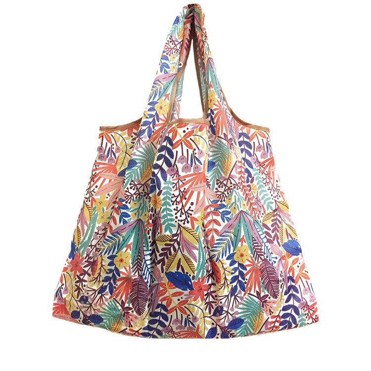 Portable Waterproof Polyester Grocery Bag Reusable Foldable Shopping Tote Bag