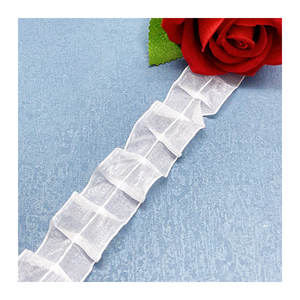 LEIXUSI Tulle plissé de 2,5 cm, dentelle, tissu organza pour robe de mariée à manches bouffantes, vêtements pour enfants en stock - Product Image 1