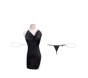 Sexy Lace Sling Trim Ruched Side Nightdress Satin Backless Night <b>Romper</b> - Product Image 5