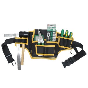 Sac à outils d'électricien multifonctionnel en toile, sac banane épaissi pour outils de quincaillerie, organisateur pour réparation à domicile - Product Image 1