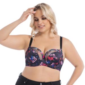 Reggiseni da Donna LR STYLE dalla Taglia <span class=keywords><strong>D</strong></span> alla K, con Ferretto, Motivo Floreale Intrecciato, Push-up, Spalline Sottili Regolabili, Traspirante, Soutien Gorge Ridotto - Product Image 5