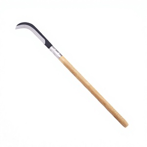 Couteau de jardinage SONO C1804, lame courbée en acier au carbone, manche en bois, lame fixe 60 mm, bord lisse - Product Image 1
