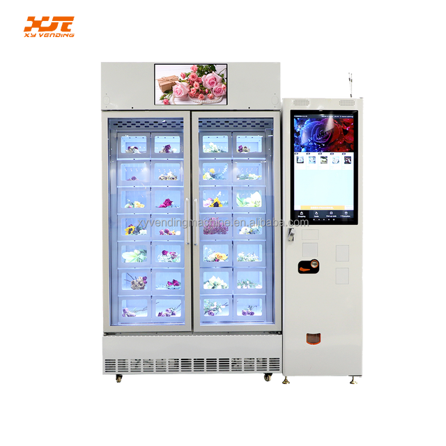 Smart Credit Card Payment Refrigerated Stainless Steel Locker Vending Machine SDK Touchscreen Cloud-Based Management for Flower