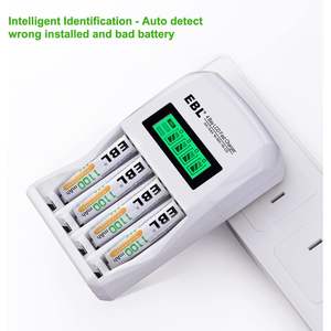 Pour EBL Lot de 8 piles AAA rechargeables haute capacité 1100mAh avec chargeur LCD individuel Chargeur de piles rechargeables AA/AAA - Product Image 6